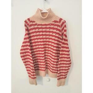 Vintage Handmade Cozy Striped Knit Sweater - Holiday Sweater